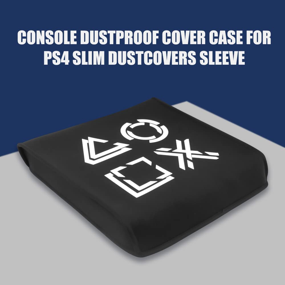 New World Dust Cover for PS4 Slim Console, Soft Dust Proof Cover Case Guard for PS4 Slim Console, Anti Scratch Waterproof Cover Protector Sleeve for PS4 Slim Console-Black