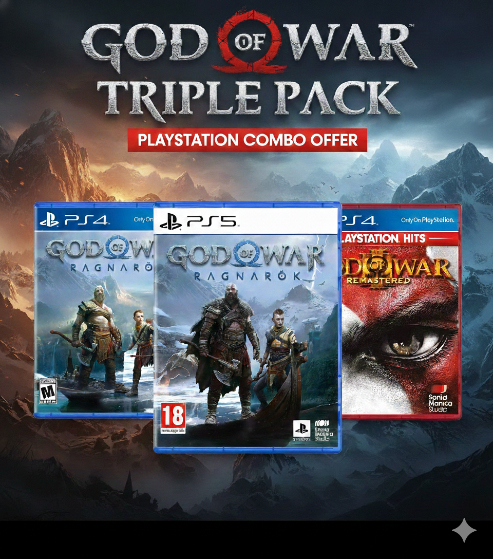 GOD OF WAR 3+4+RAGNAROK COMBO OFFER PS5/PS4 (DIGITAL GAME)